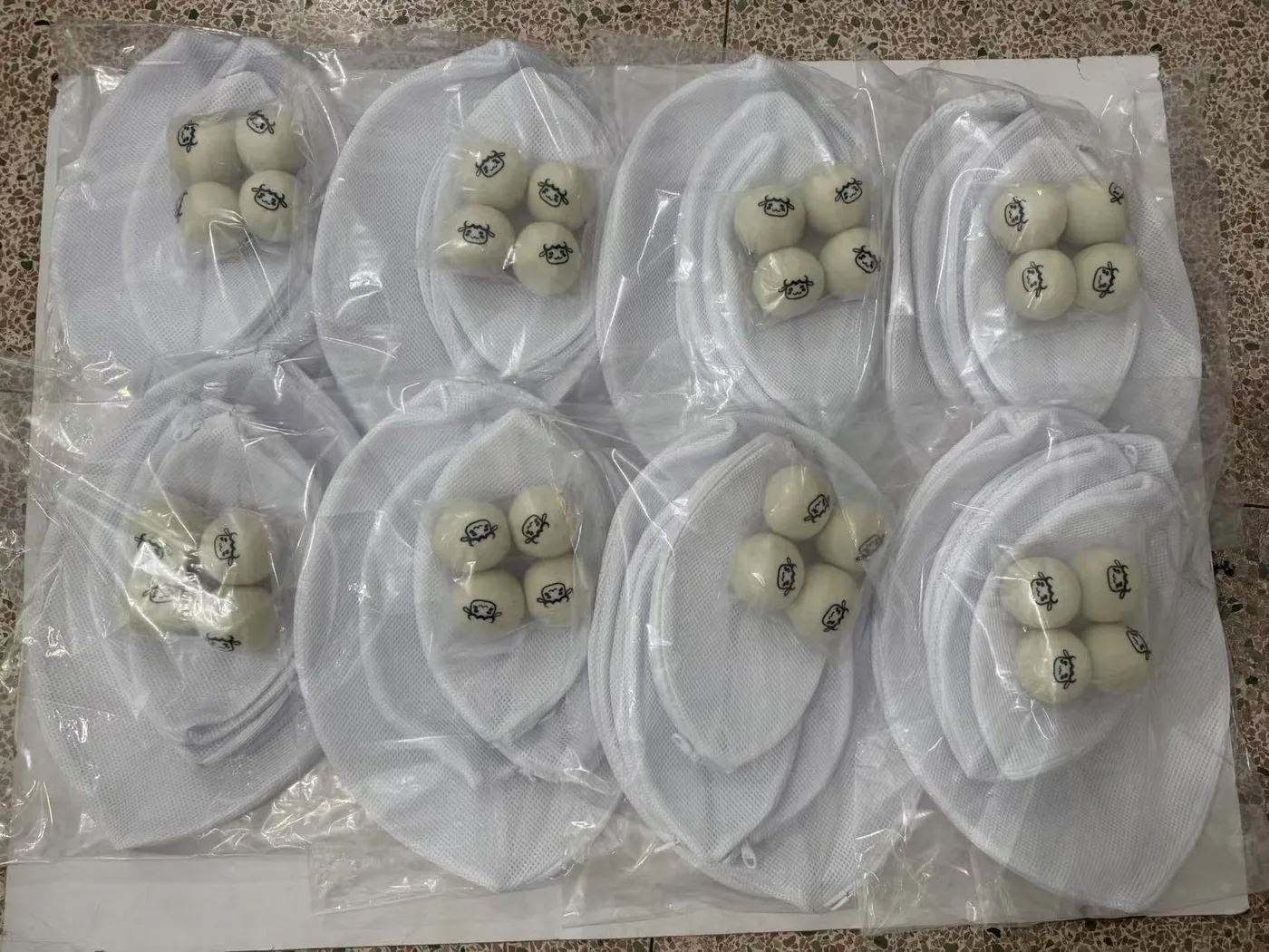 Natural wool dryer balls